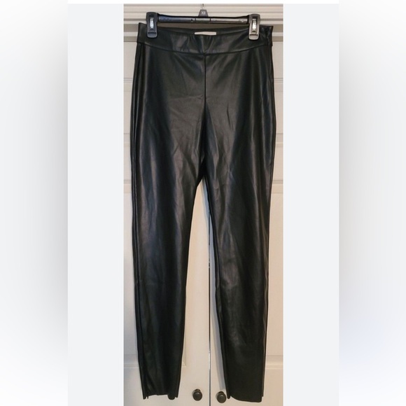 33. MESHKI Black Shayla Skinny Faux Leather Split Pant - Picture 3 of 16